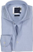 Profuomo Slim Fit  overhemd - lichtblauw Oxford soft - strijkvrij - Boordmaat: 40