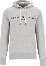 Tommy Hilfiger Core Tommy logo hoody - regular fit heren sweathoodie - grijs melange - Maat: 3XL