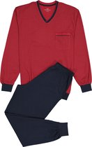Gotzburg heren pyjama - V-hals - rood met blauw en wit dessin - Maat: 4XL
