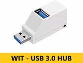 Oppselve USB 3.0 Hub  adapter - 3-Port USB Hub met 5 Gbps USB Splitter - PC Laptop MacBook High Speed - Wit