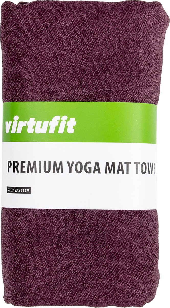 VirtuFit Premium Yoga Mat Handdoek - Absorberend - Anti-slip - 183 x 61 cm - Mulberry van VirtuFit — afbeelding 2