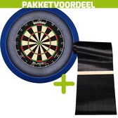 Winmau Blade 6 + Rubberen Dartmat 60*300 incl Oche + Dartbordverlichting Basic XL (Blauw)