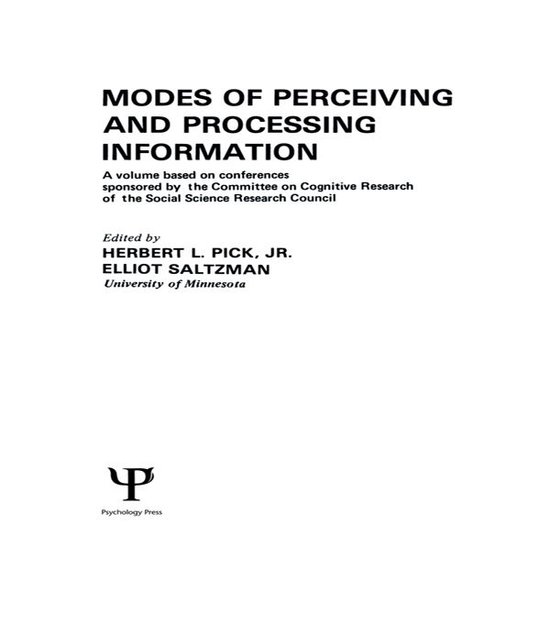 Modes of Perceiving and Processing Information - cover