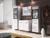 SHOWER DESIGN Set badkamermeubels LAURINE met LEDverlichting - Wit en gerookt glas L 60 cm x H 47 cm x D 60 cm