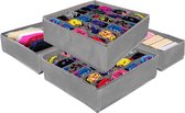 Springos Lade Organizer Kast en Badkamer - 4 Stuks - Verschillende Afmetingen - Grijs