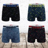 Crazy Man heren boxershorts katoen print 4-pak -Merkloos-M-Boxershorts