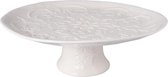Taartplateau op voet Ø 33*11 cm Beige Keramiek Rond Bloemen Etagère Taartschaal Serveerschaal