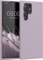 kwmobile telefoonhoesje geschikt voor Samsung Galaxy S22 Ultra - Hoesje met siliconen coating - Smartphone case in lila wolk
