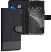 kwmobile telefoonhoesje geschikt voor Motorola Edge 20 - Hoesje met pasjeshouder in antraciet / zwart - Case met portemonnee