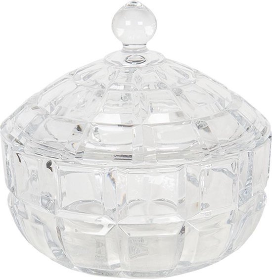 Bonbonniere met deksel Ø 18*18 cm Transparant Glas Rond Bonbonschaaltje Bonbonniere Kristal Decoratie Schaal