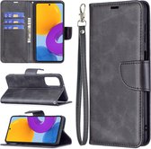 Samsung Galaxy M52 Hoesje - MobyDefend Wallet Book Case Met Koord - Zwart - GSM Hoesje - Telefoonhoesje Geschikt Voor: Samsung Galaxy M52