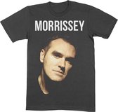 Morrissey Heren Tshirt -S- Face Photo Zwart
