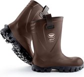 Halfhoge veiligheidslaarzen voor heren en dames met stalen neus en stalen zool, antislip, werklaars landbouw en industrie, vederlicht, isolerend tot - 30 graden, bestand tegen olie, vet en chemicaliën, bruin, EU 40