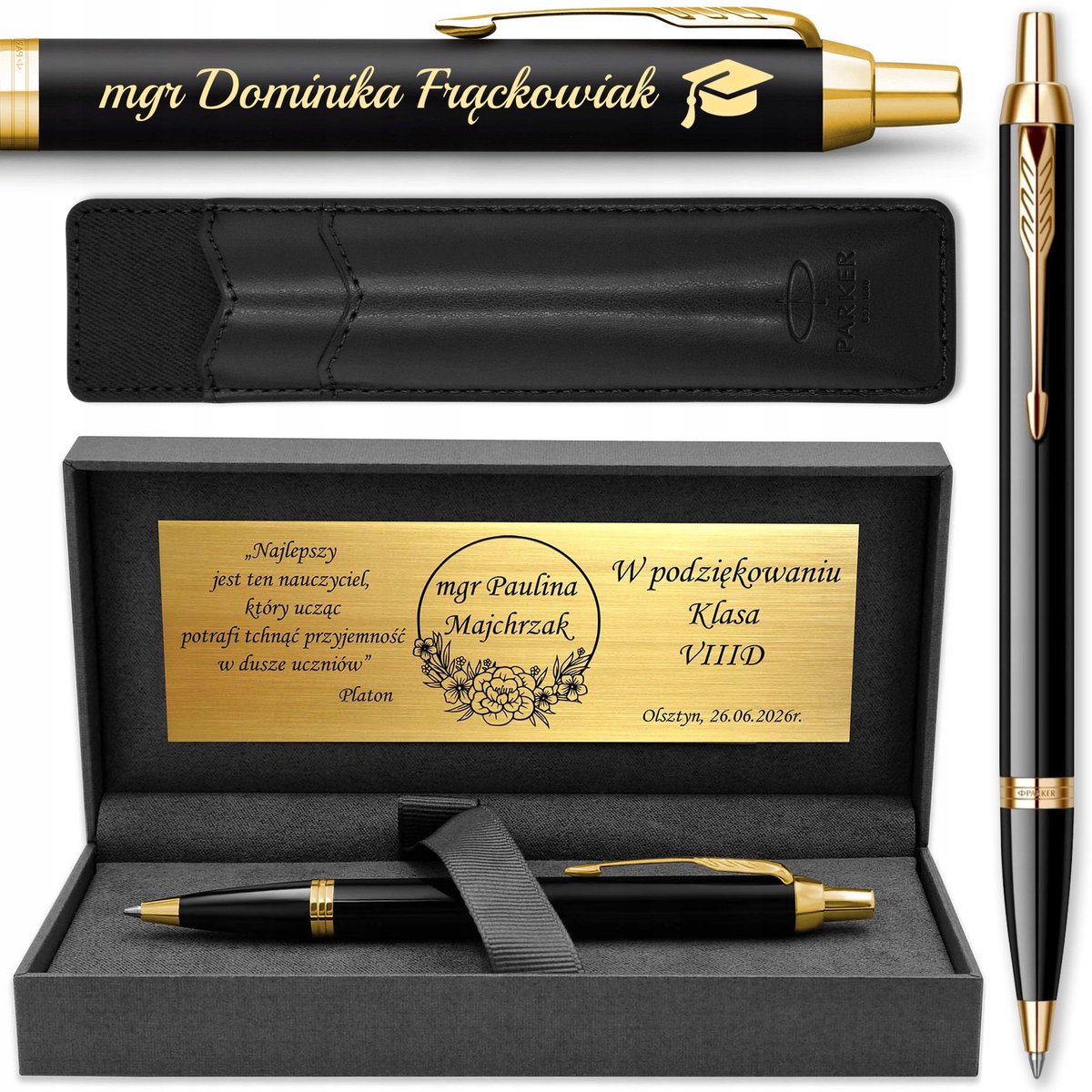 Parker IM Zwart Verguld Pen met Gravure & Luxe Geschenkdoos
