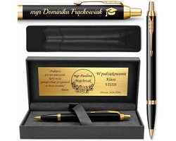 Parker IM Zwart Verguld Pen met Gravure & Luxe Geschenkdoos