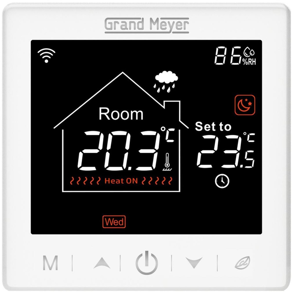 Programmeertbare Wi-Fi thermostaat SN-10, 16A, 230 V, Wit