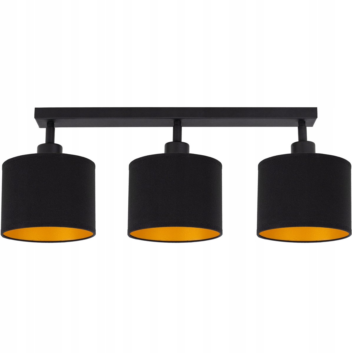 Loft Plafond Lamp met Scharnieren, Zwart-Goud, 3xE27
