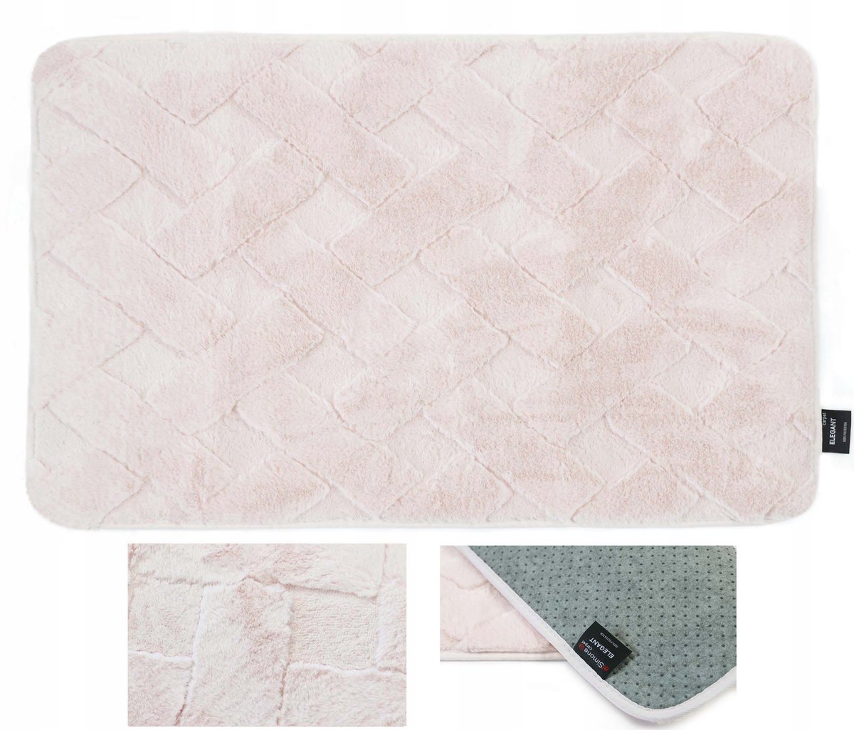 Zachte Badkamermat met Pluche Konijnenvacht-Look - 60x90cm