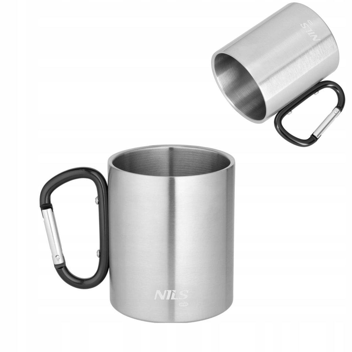 Nils Camp Stalen Kampeerbeker met Karabijnhaak - 300 ml