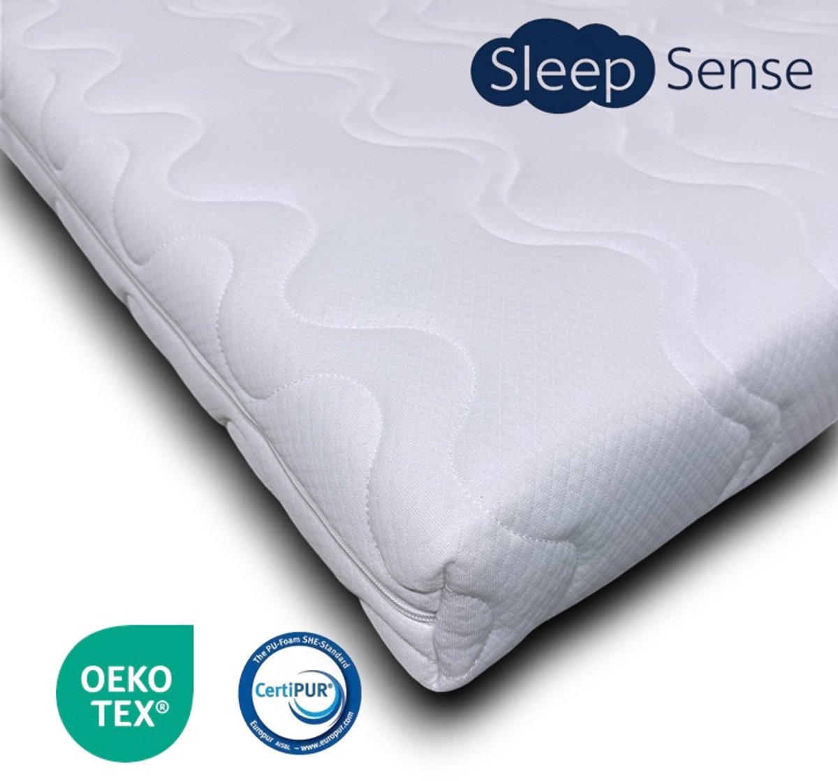 Sleep Sense® topper 180x200 - topdekmatras - topmatras - HR Koudschuim - circa 7 cm dik - Anti Allergisch - Afritsbare hoes - Gemiddeld hardheid - 100% veilig