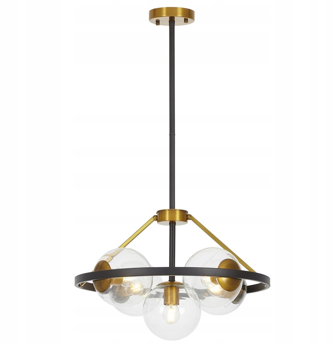 Lumina Deco Donzano W5 Hanglamp Zwart Messing Glas E27