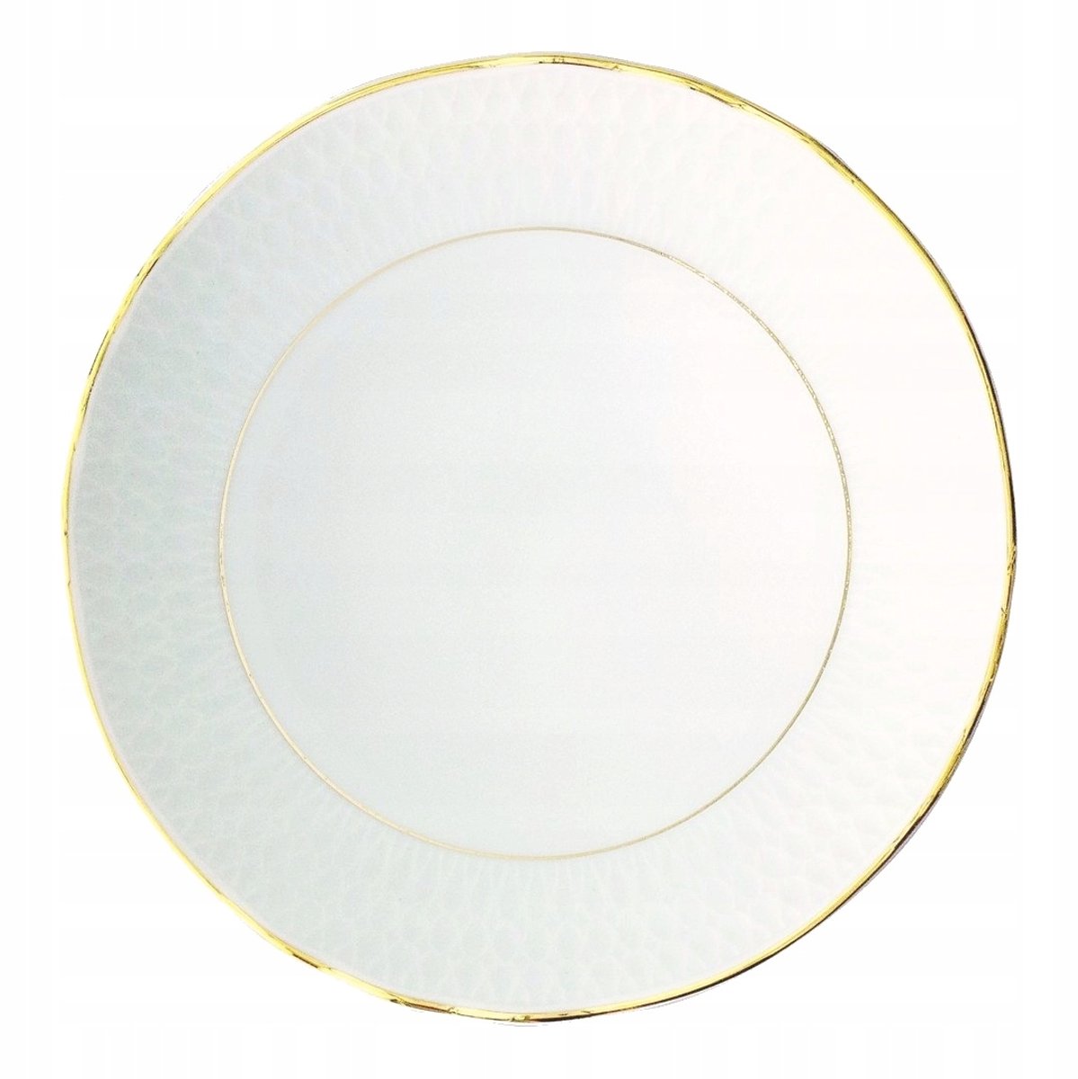 Ćmielów Sofia Diep Bord 22cm Wit Porselein met Gouden Rand