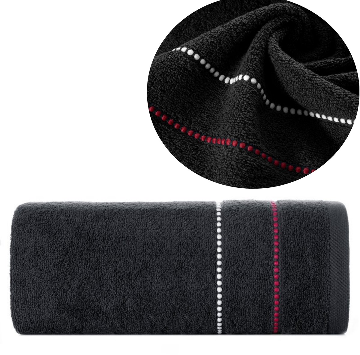Suzi Frotte Handdoek 30x50cm Zwart - 100% Katoen, 500g/m²