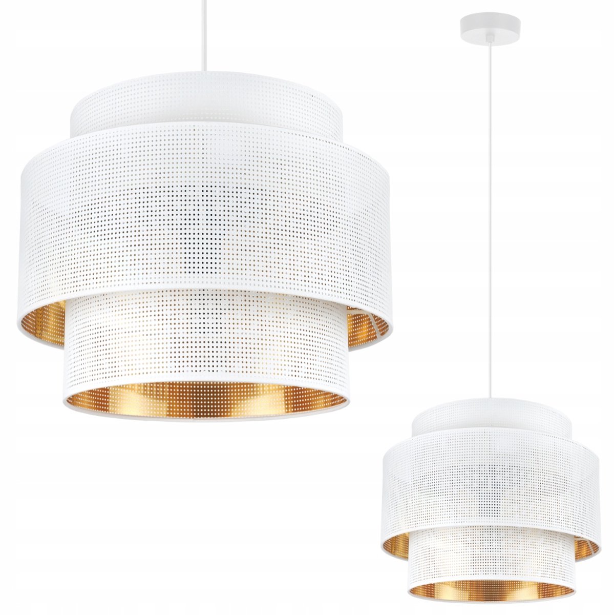 Glamour Hanglamp Wit/Goud - 35cm - Moderne Stijl
