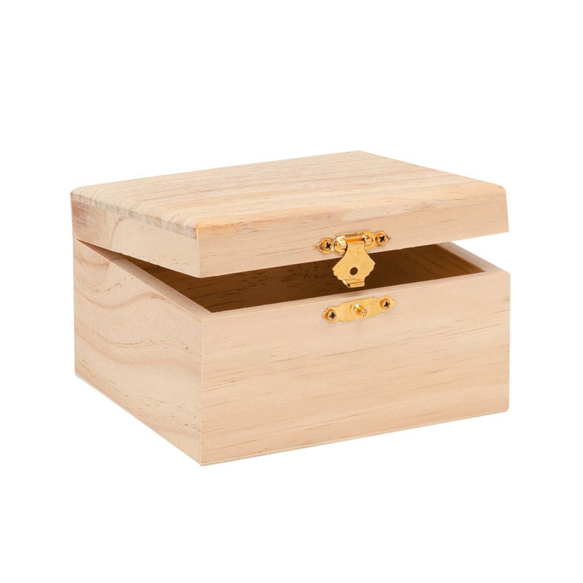 Houten kist, rechthoekig, grenenhout, onbehandeld, om te beitsen, te beschilderen, te decoreren, afmetingen 12,5 x 11,5 x 7,5 cm - Geschikt voor pyrografie!
