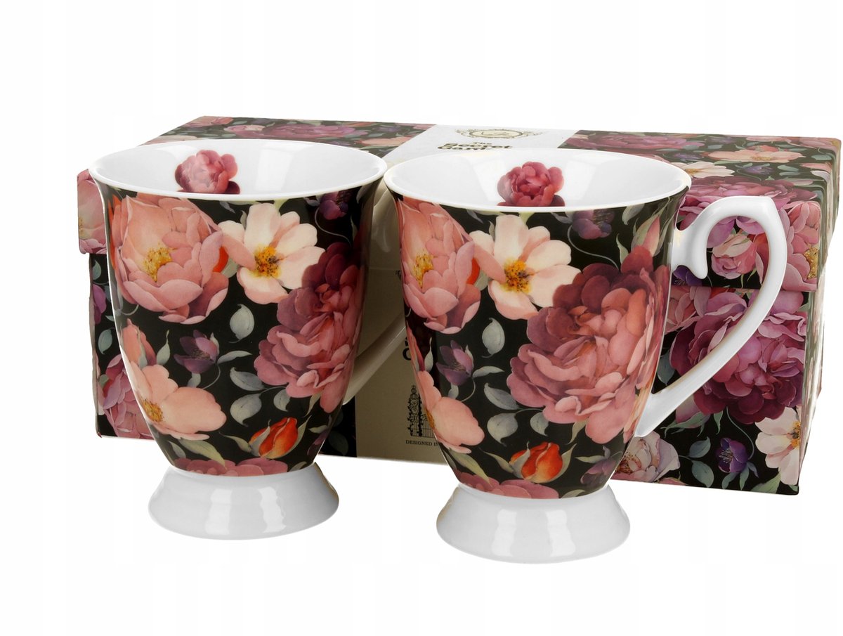 Royal Spring Roses Zwarte Mokkenset - 2 stuks