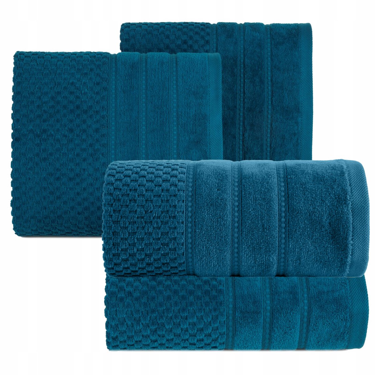 Set met turkoois bedekte handdoeken - 4 stuks (2x 70x140, 2x 50x90)