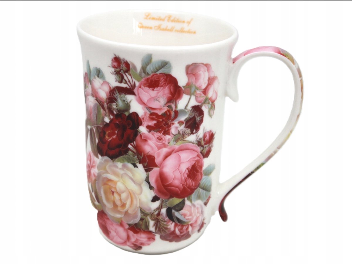 Elegante Porseleinen Mok met Bloemendesign - 400ml