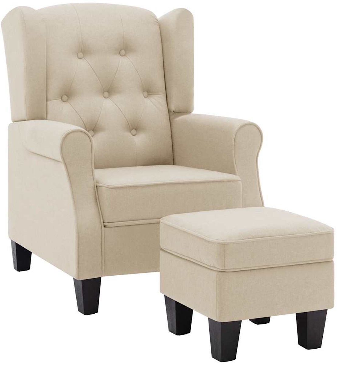 Fauteuil - Relaxzetel - Relaxstoel - Relaxfauteuil - Stoel - Met armleuning - Voor één Persoon - Crème