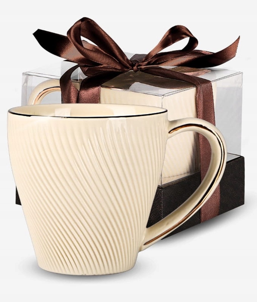 Bellamo Porseleinen Mok 450 ml - Elegante goudkleurige designmok