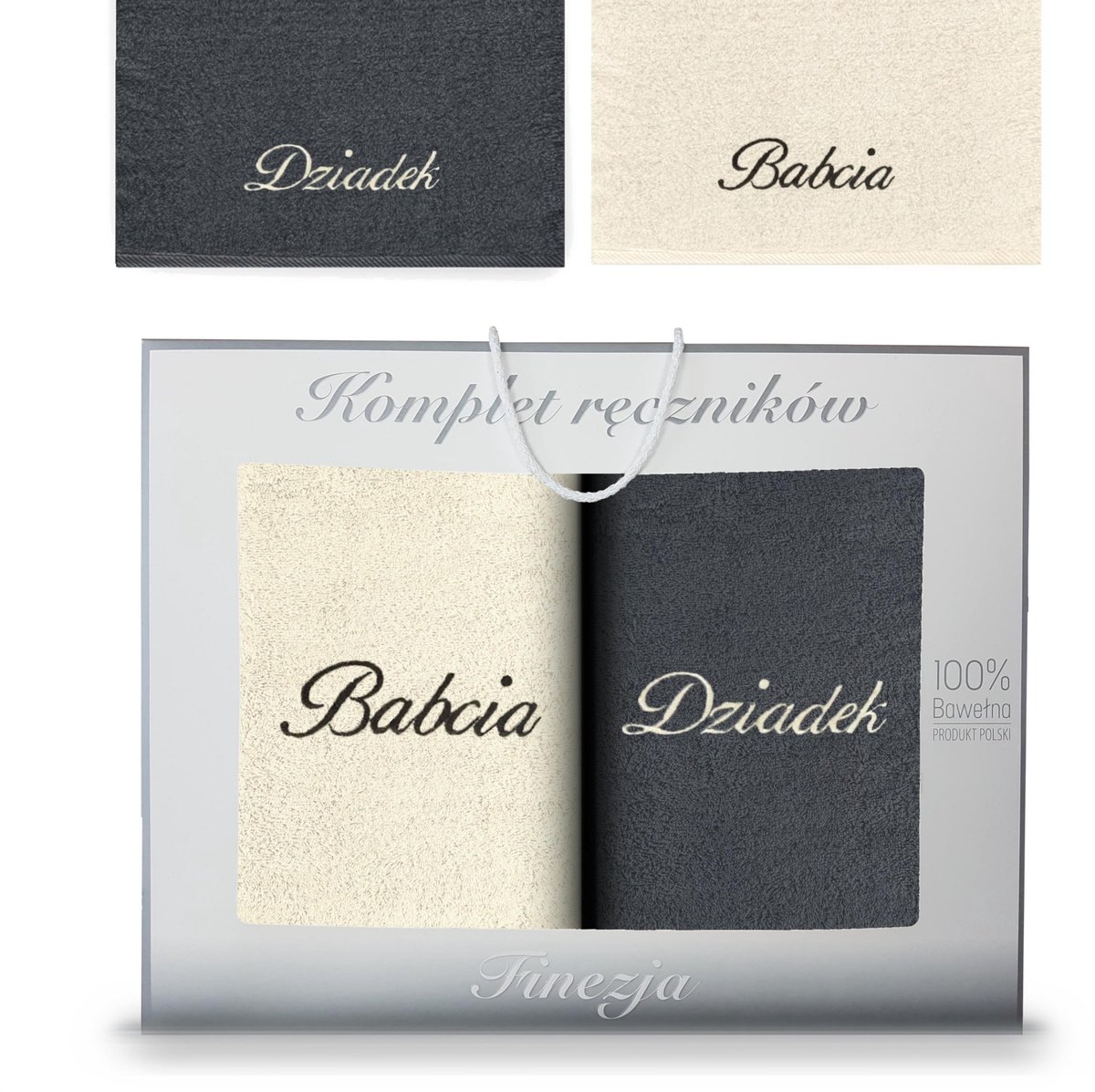 Luxe Badhanddoeken Set voor Opa & Oma - Cadeau in Doos