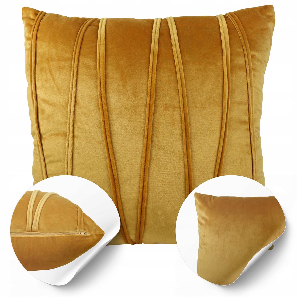 Poszewka Montreal Fluweel 45x45 cm Geel - Glamour Stijl