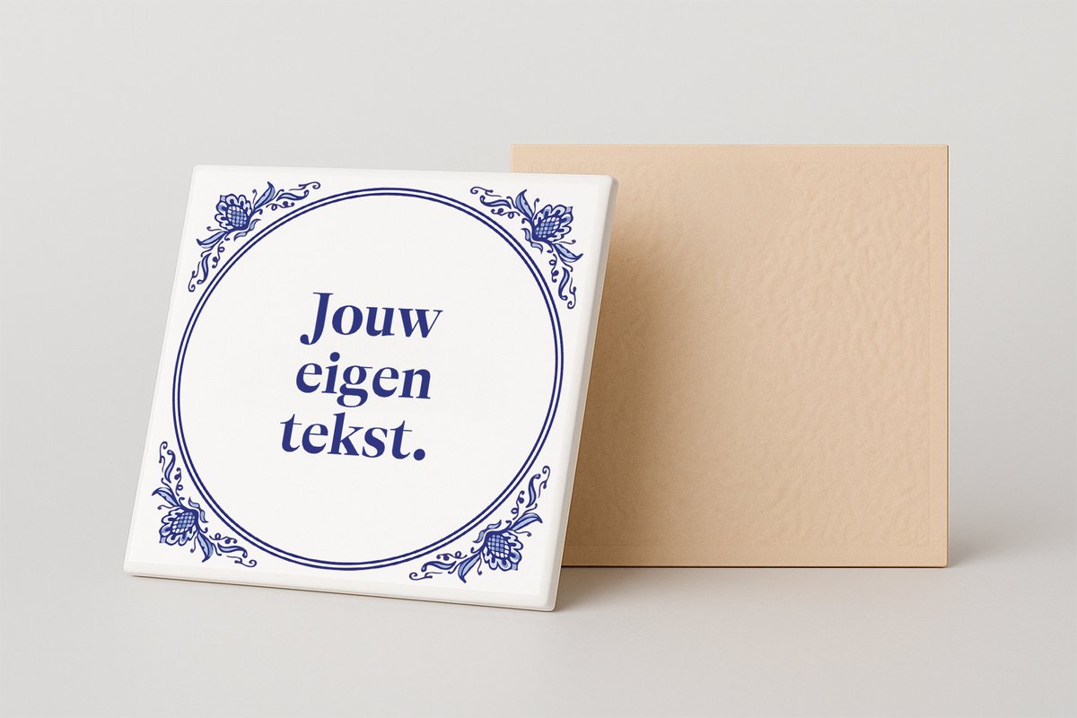 Met Babett - Tegeltje - Personaliseren - Met eigen tekst - Delfts blauw - 15 x 15 cm - Gepersonaliseerd - Spreuktegel - Tegel met spreuken