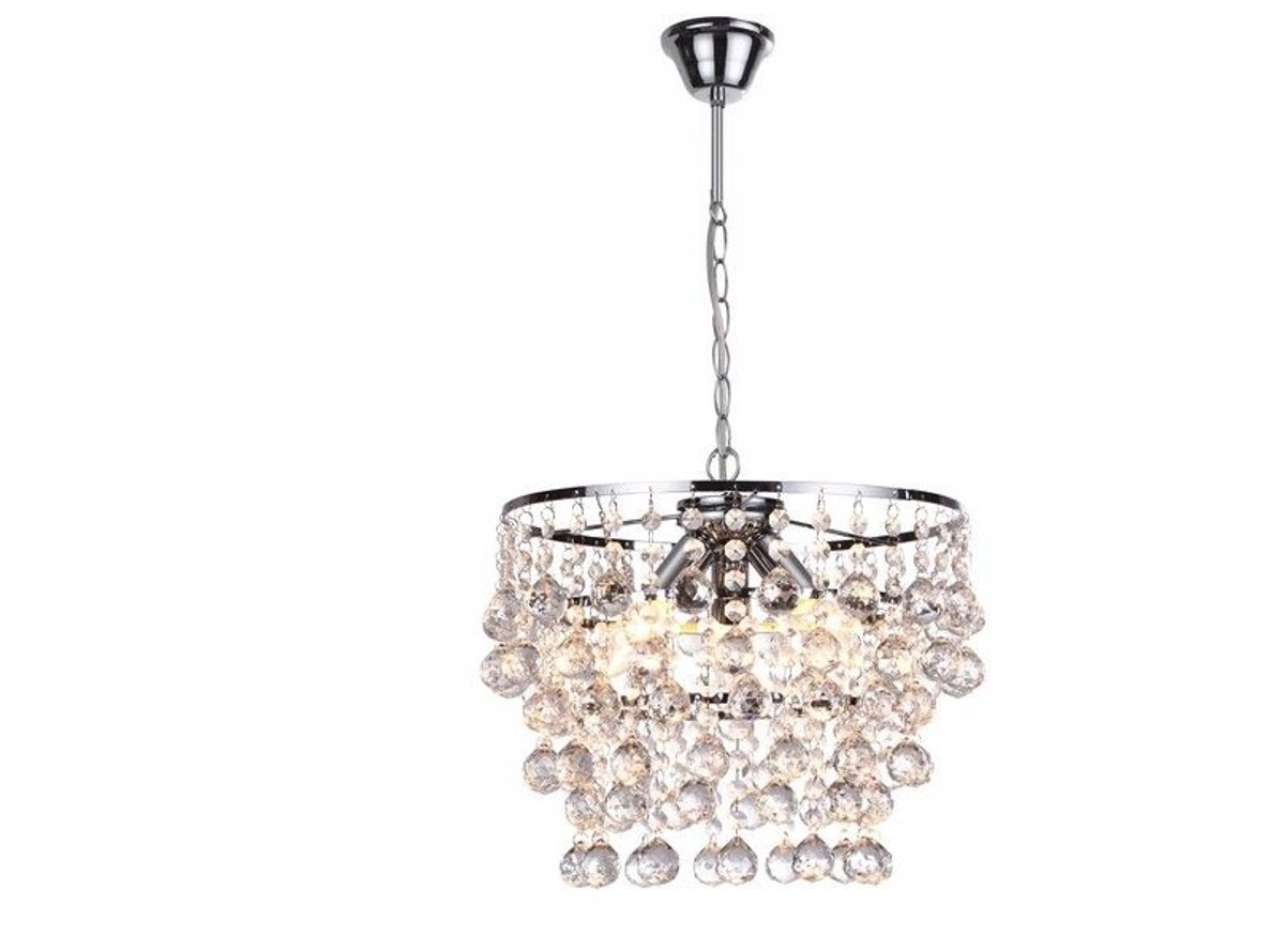 Luxe Kristallen Hanglamp London Crystal Chroom Rond