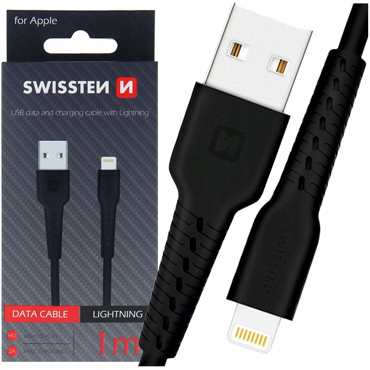 SWISSTEN USB naar Lightning Oplaadkabel 2A 1m