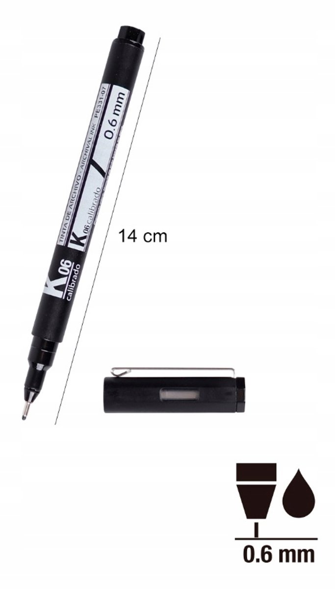 Zwarte Fineliner Pen 0,6 mm - Precisie voor Kantoor en Creativiteit