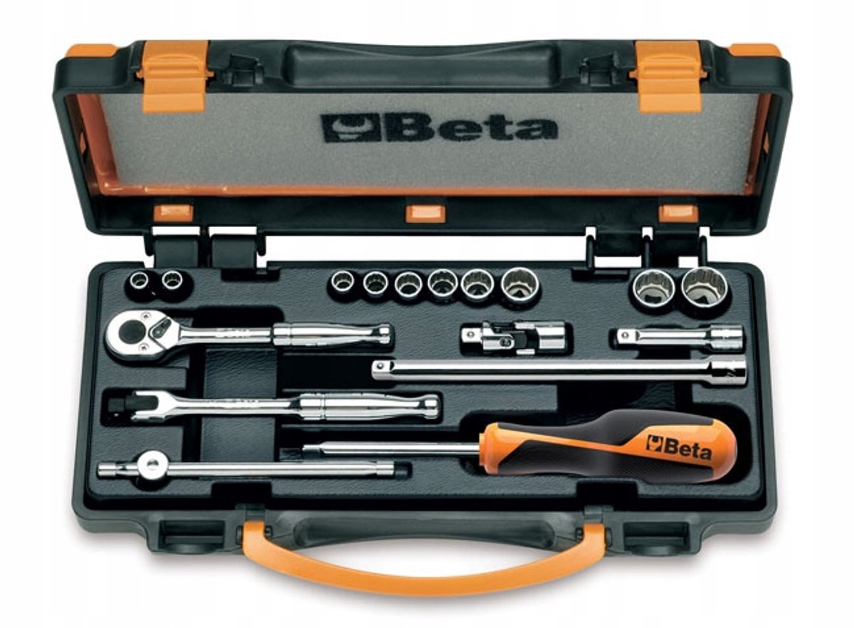Beta 17-delige Dopsleutelset Inch met Accessoires in Metalen Koffer