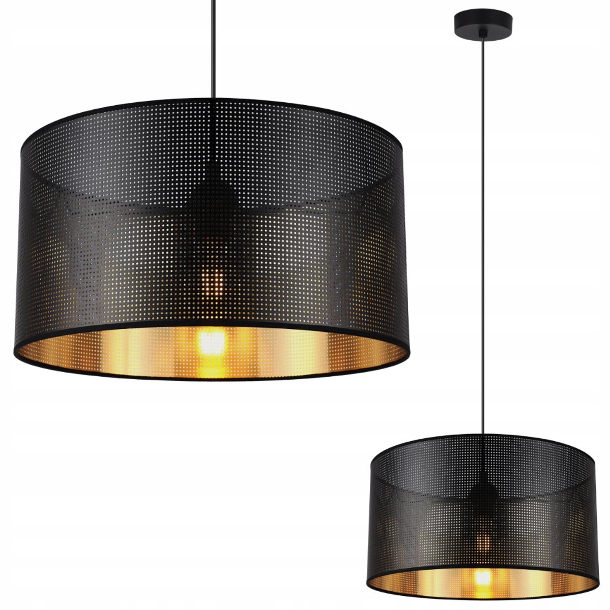 Zwarte Lampy Wiszącej Glamour z Ażurowym Abażurem Ø35cm