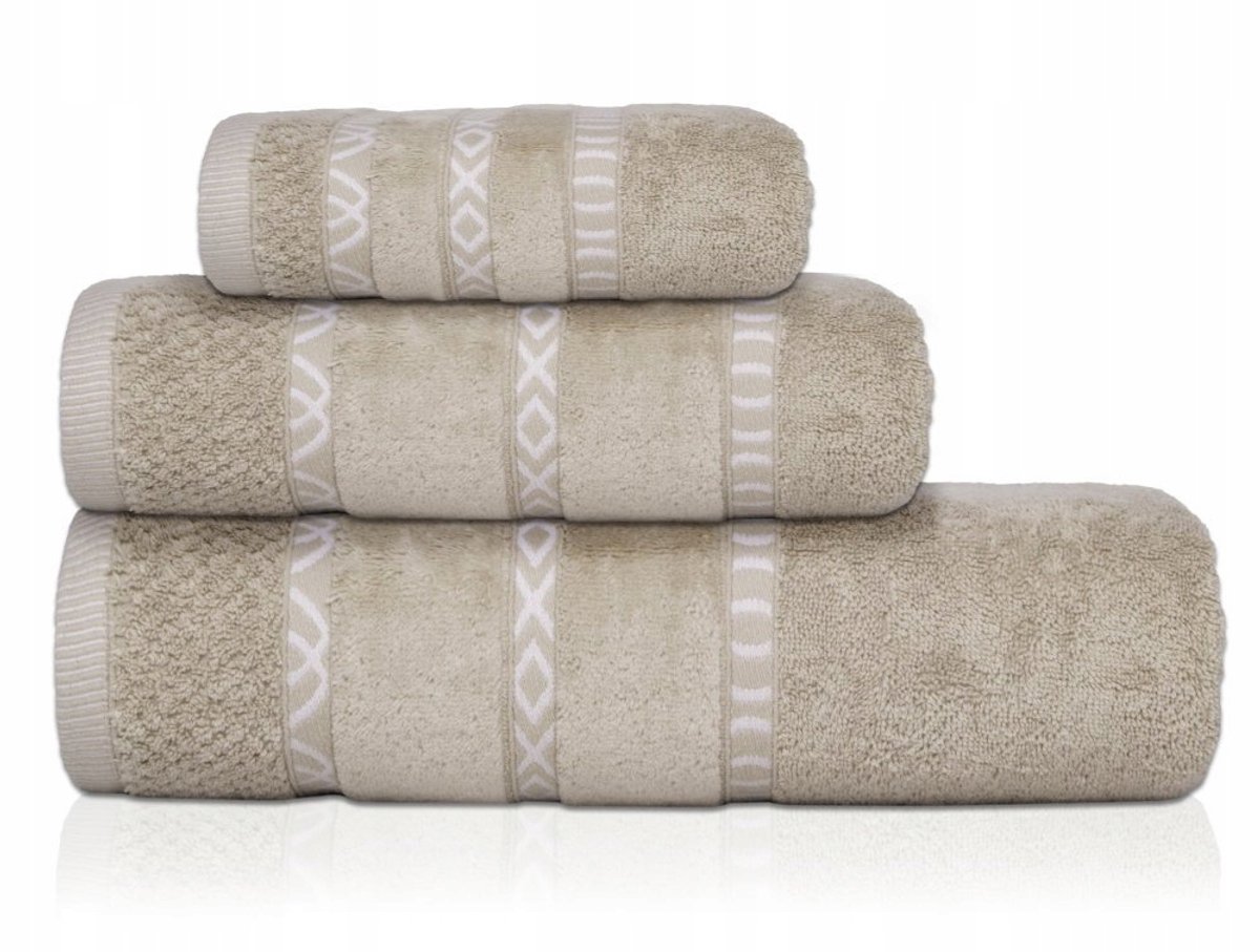 Luxe Beige Badhanddoek GINO 30x50 cm - 100% Katoen