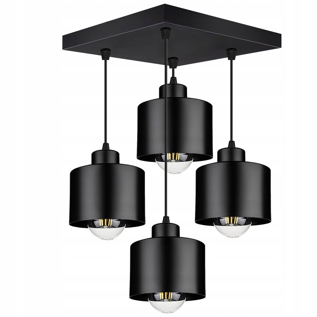 Hanglamp Plafond LED Zwart Metaal E27 4x60W LX-1119-4