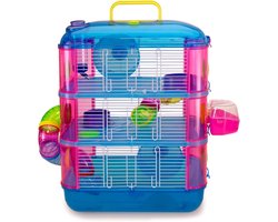 SNJY® Hamsterkooi - Rattenkooi - Frettenkooi - 40L x 26B x 53H centimeter - Meerkleurig