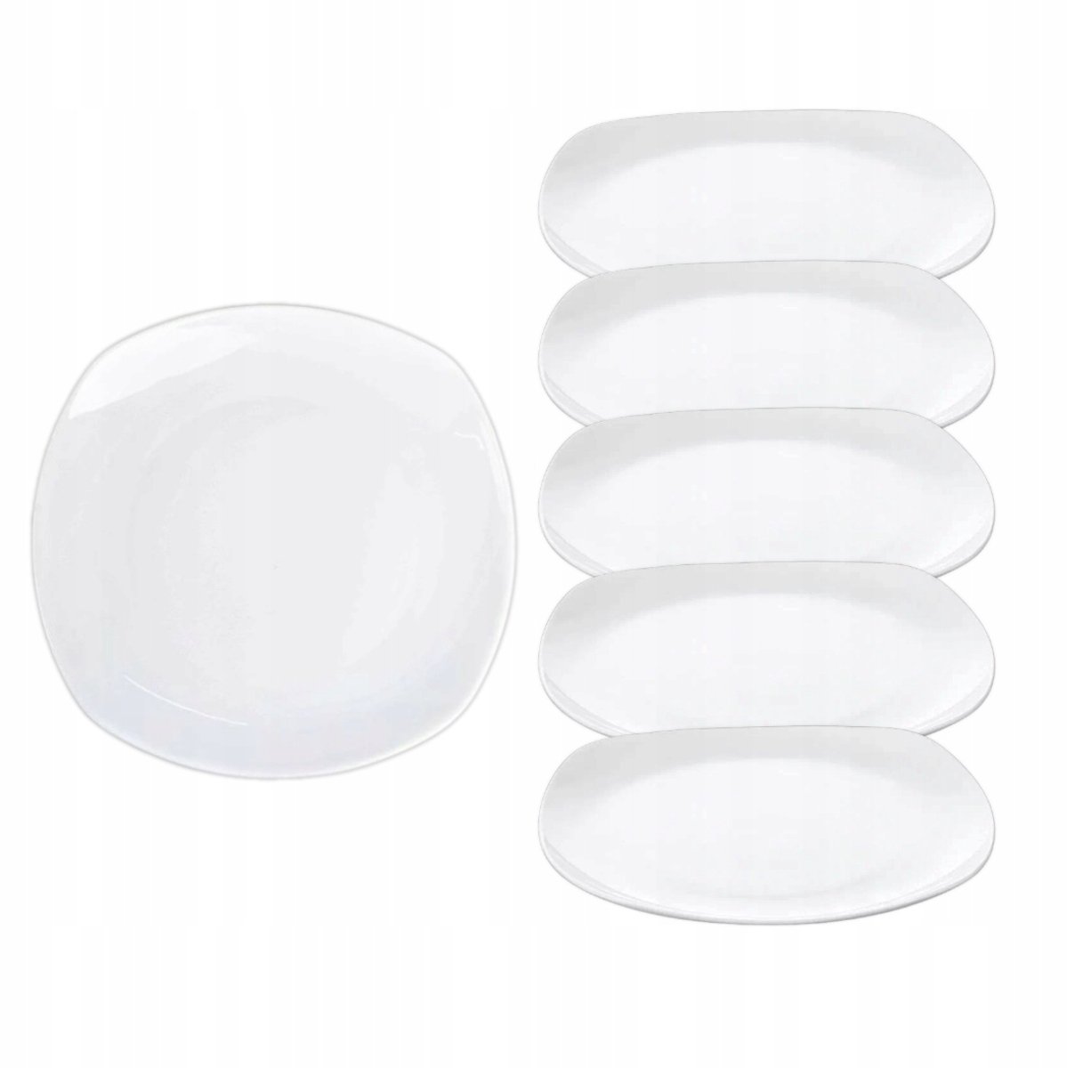 Wilmax Porseleinen Dinerborden Plat 27x27cm Wit - Set van 6