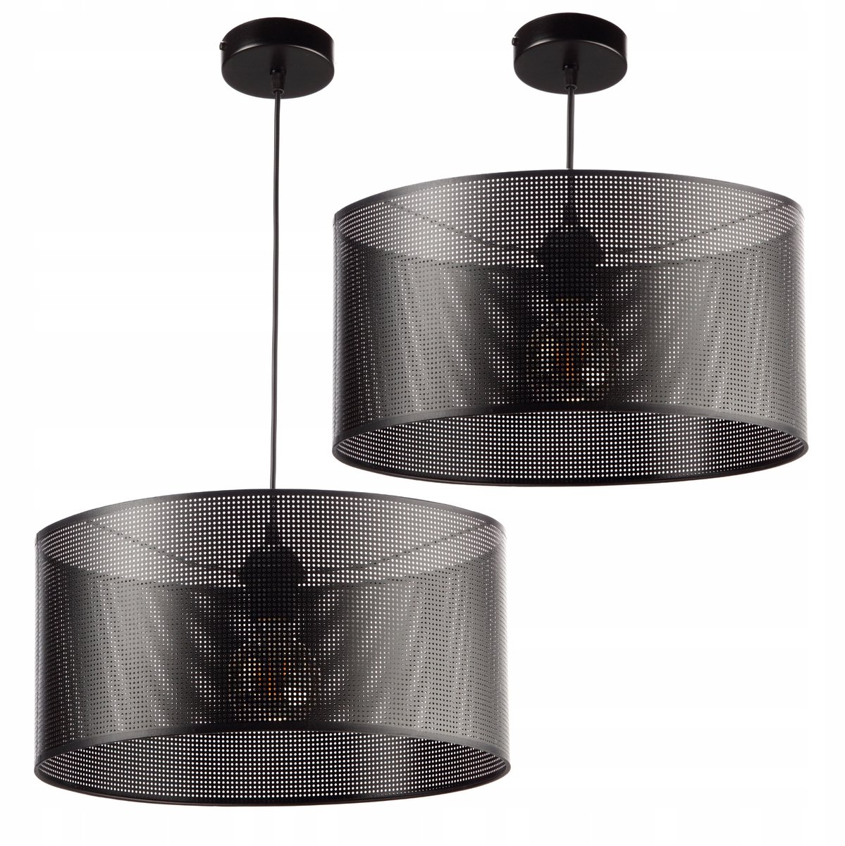 Zwarte Lampenkap Loft 40cm met Gaatjes - Hanglamp