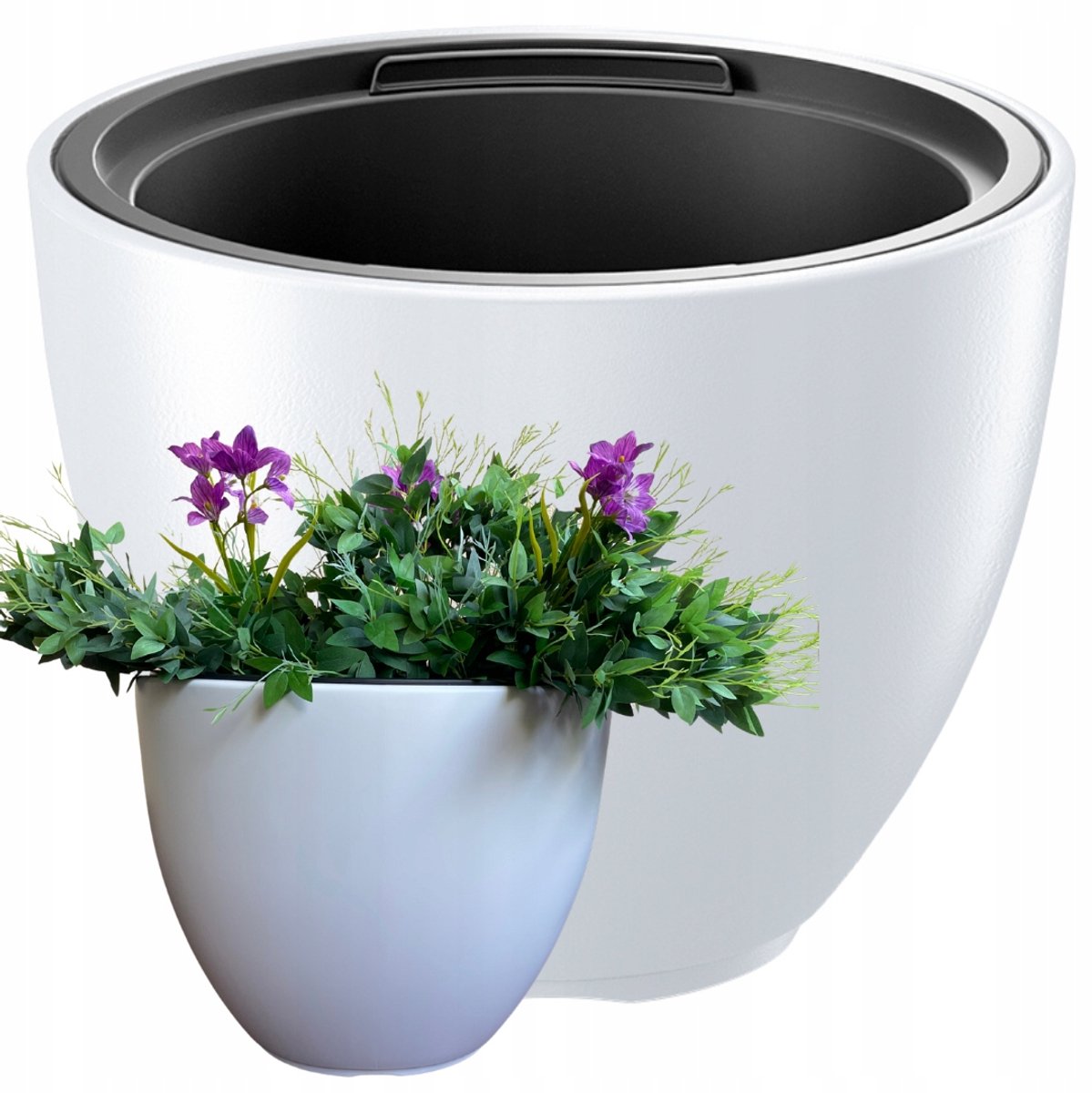 Grote Witte Terraspot 57cm - Vorstbestendig & Rond