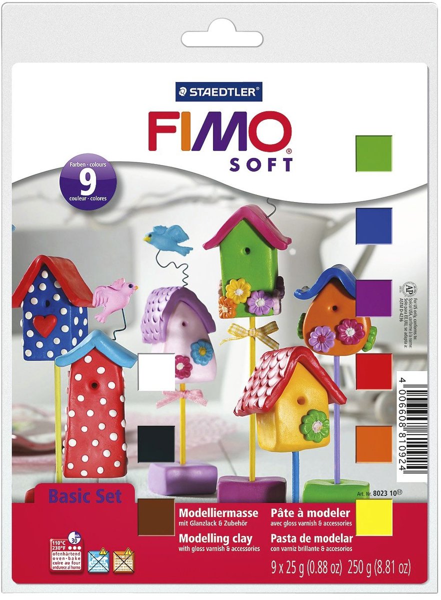 FIMO soft set - ovenhardende boetseerklei - basisset 9 halve blokken — afbeelding 9