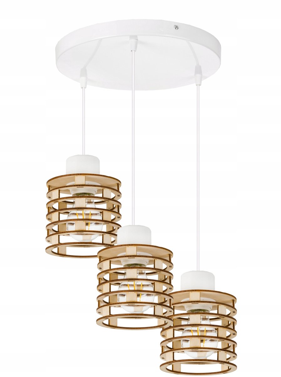 Hanglamp Loft Hout 3xE27 - Stijlvolle Verlichting voor Elk Interieur